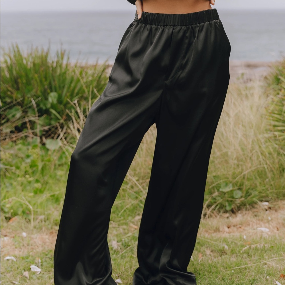 Daily Drills Black Silk Pant